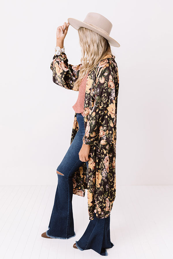 Pinot Noir Night Floral Duster Image - 3