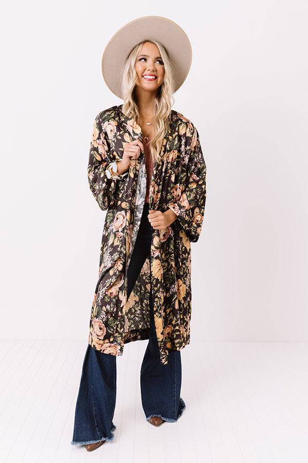 Pinot Noir Night Floral Duster Image - 2