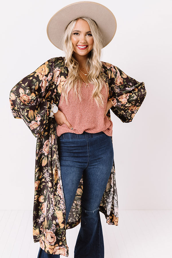 Pinot Noir Night Floral Duster