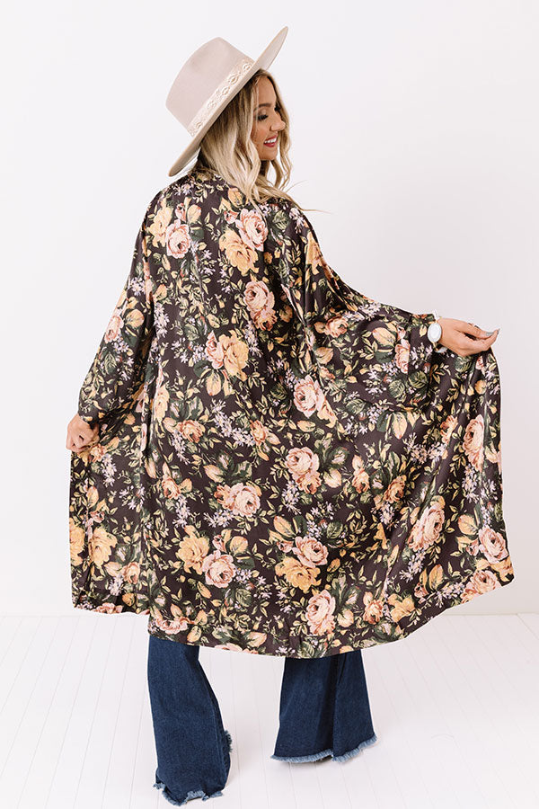 Pinot Noir Night Floral Duster Image - 5