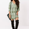Central Park Strolling Babydoll Dress in Sage Image - 1