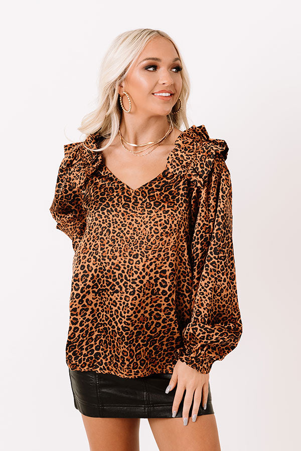 Leopard Wishlist Shift Top In Camel Image - 4