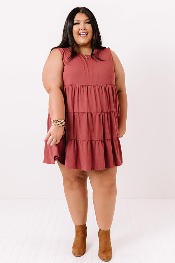 Apple Spiced Wishes Babydoll Dress In Sangria   Curves Image - 3