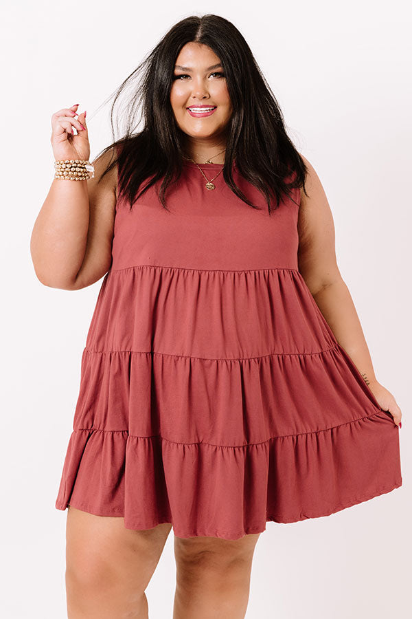 Apple Spiced Wishes Babydoll Dress In Sangria   Curves Image - 1