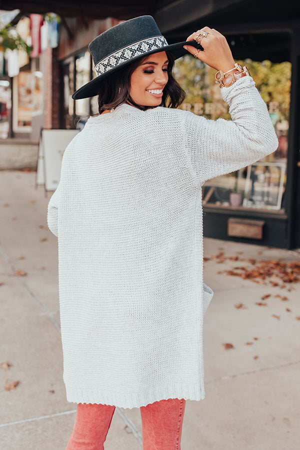 Cuddles On My Mind Knit Cardigan in Light Grey Image - 5