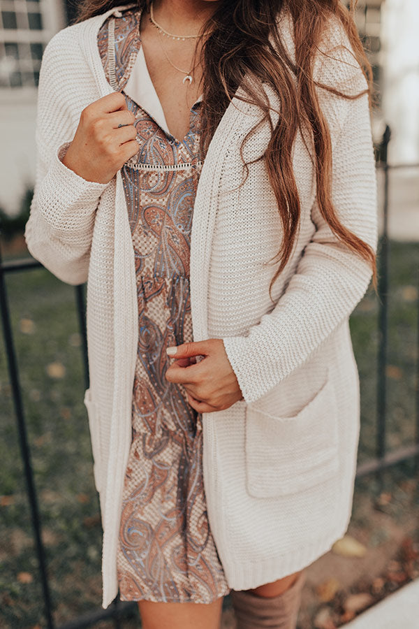 Cuddles On My Mind Knit Cardigan in Cream Image - 2