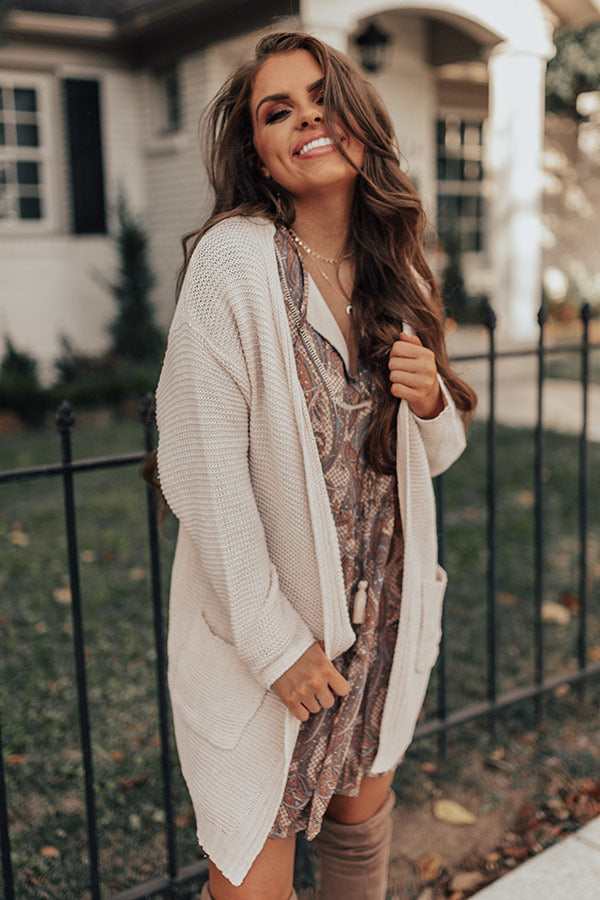 Cuddles On My Mind Knit Cardigan in Cream Image - 3