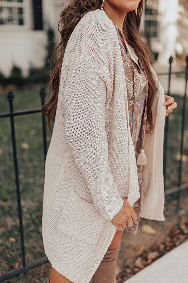 Cuddles On My Mind Knit Cardigan in Cream Image - 4