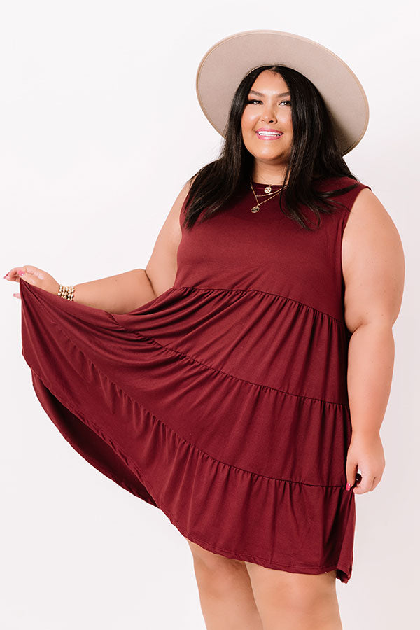 Apple Spiced Wishes Babydoll Dress In Wine Curves