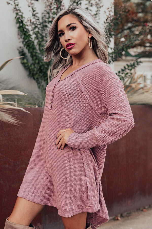 Merlot On Melrose Waffle Knit Dress In Vineyard Grape Image - 4