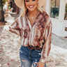 Rush Of Inspiration Snake Print Top In Rust Image - 1