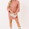 Next Chapter Cable Knit Sweater Dress In Blush Image - 1
