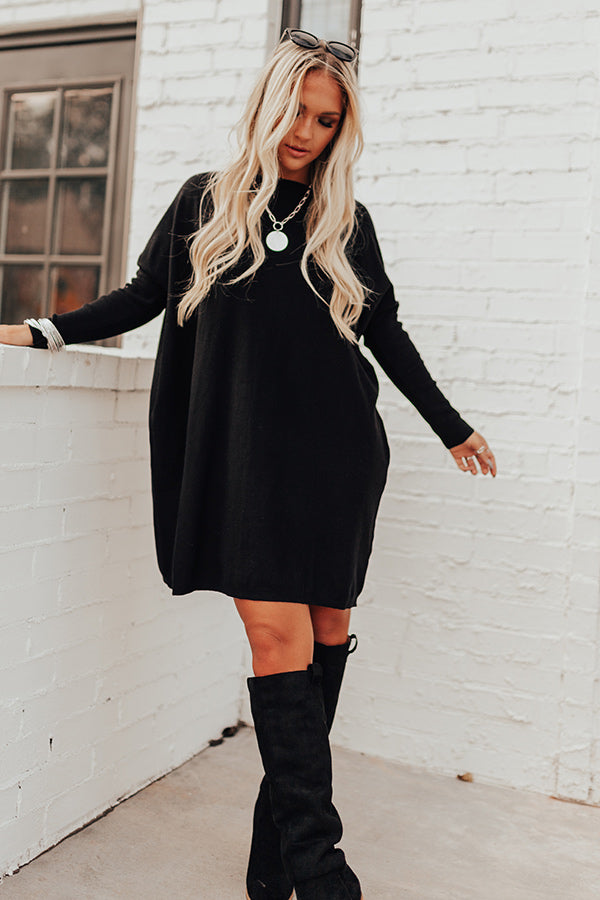 Caught Up In Colorado Sweater Dress In Black Image - 1