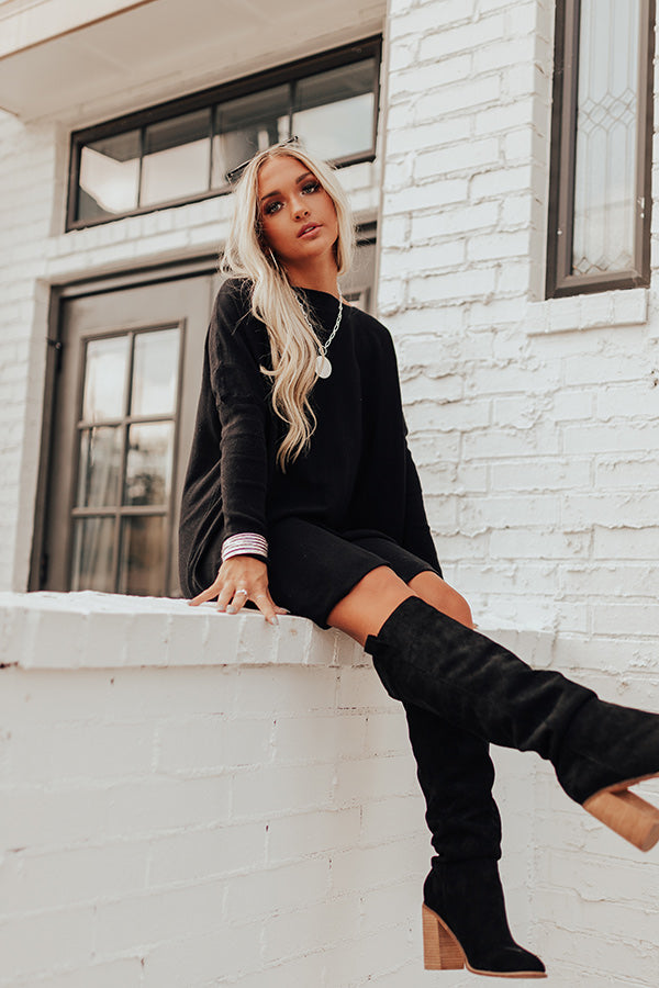 Caught Up In Colorado Sweater Dress In Black Image - 1