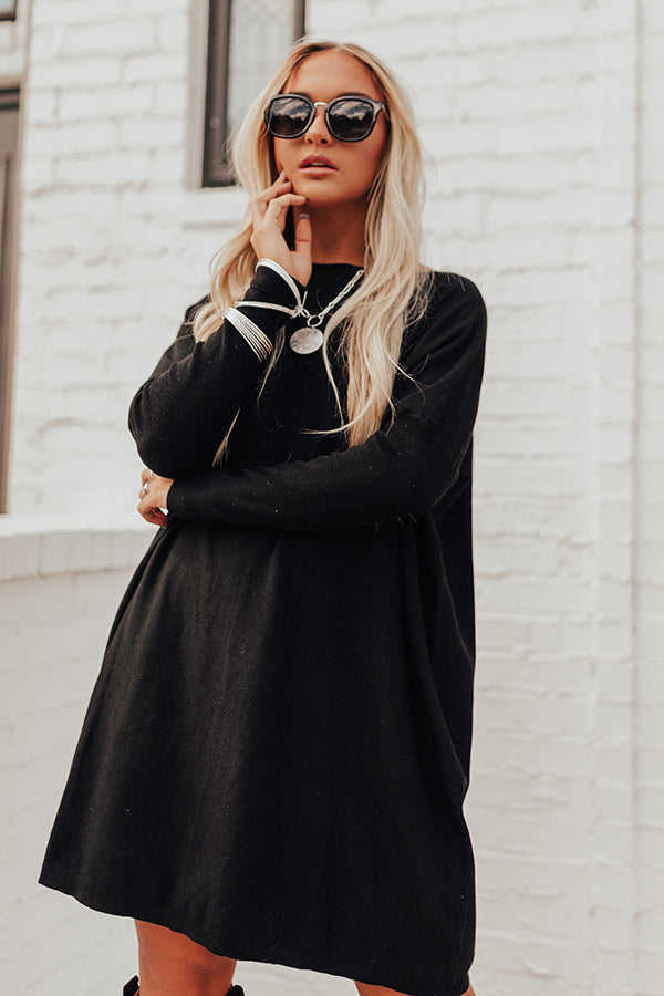 Caught Up In Colorado Sweater Dress In Black Image - 1