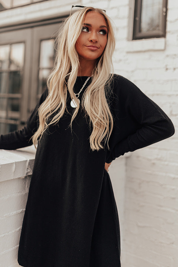 Caught Up In Colorado Sweater Dress In Black Image - 1