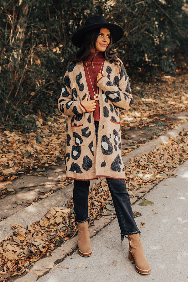 Early Bird Leopard Cardigan In Mocha Image - 1