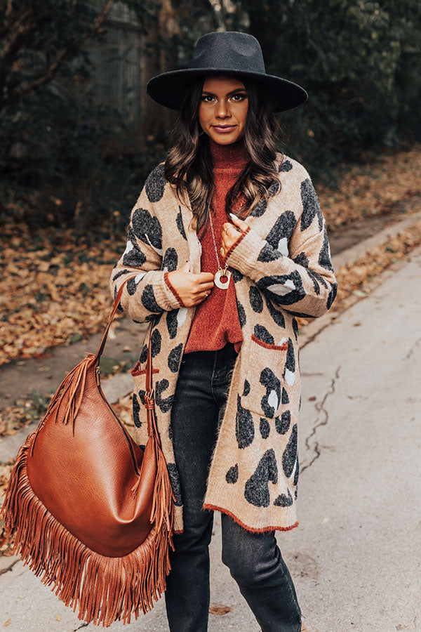 Early Bird Leopard Cardigan In Mocha Image - 2