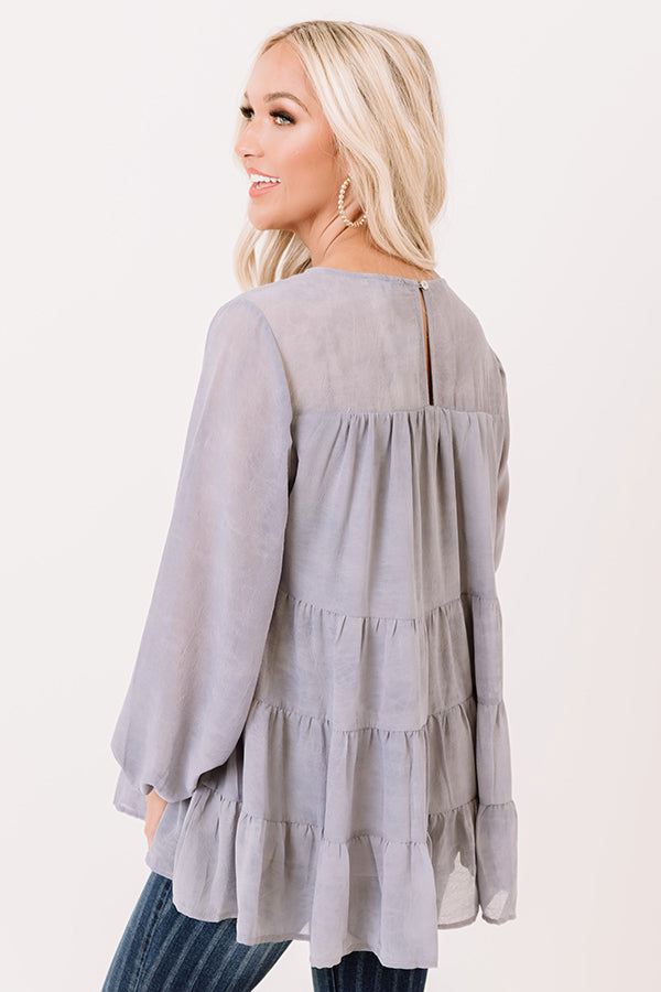 Brink Of Midnight Shift Top In Airy Blue Image - 4