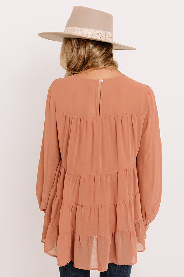 Brink Of Midnight Shift Top In Peach Image - 4
