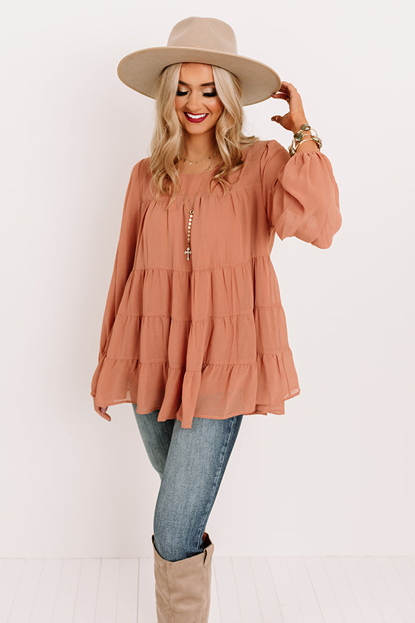 Brink Of Midnight Shift Top In Peach Image - 2