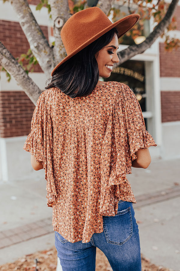 Proud Of You Floral Shift Top In Rust Image - 4