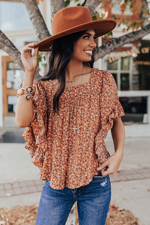Proud Of You Floral Shift Top In Rust Image - 3