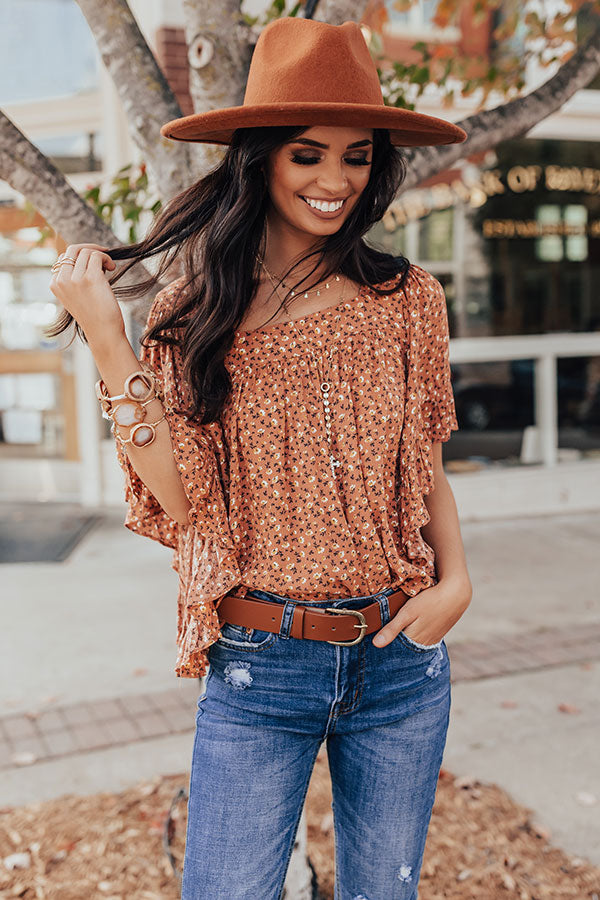 Proud Of You Floral Shift Top In Rust Image - 5