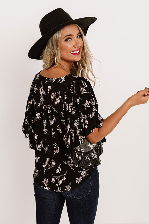 Proud Of You Floral Shift Top In Black • Impressions Online Boutique