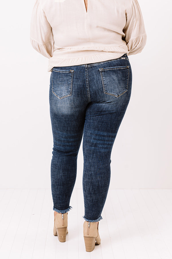 KanCan The June High Waist Ankle Skinny In Dark Wash Curves Image - 3