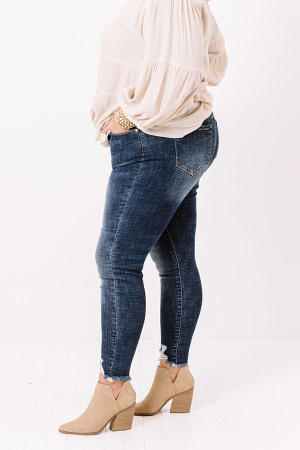 KanCan The June High Waist Ankle Skinny In Dark Wash Curves Image - 2