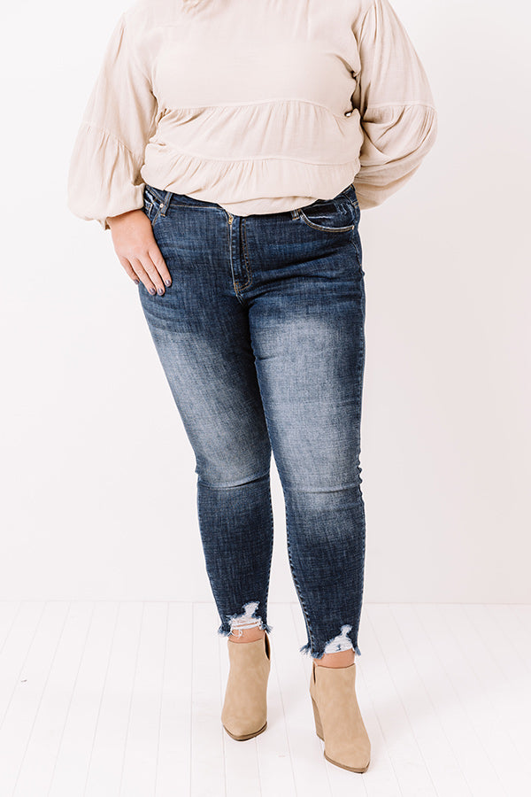 KanCan The June High Waist Ankle Skinny In Dark Wash Curves Image - 1