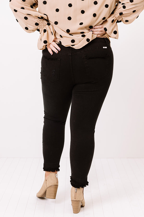 KanCan Malibu Distressed Midrise Skinny In Black Curves Image - 3
