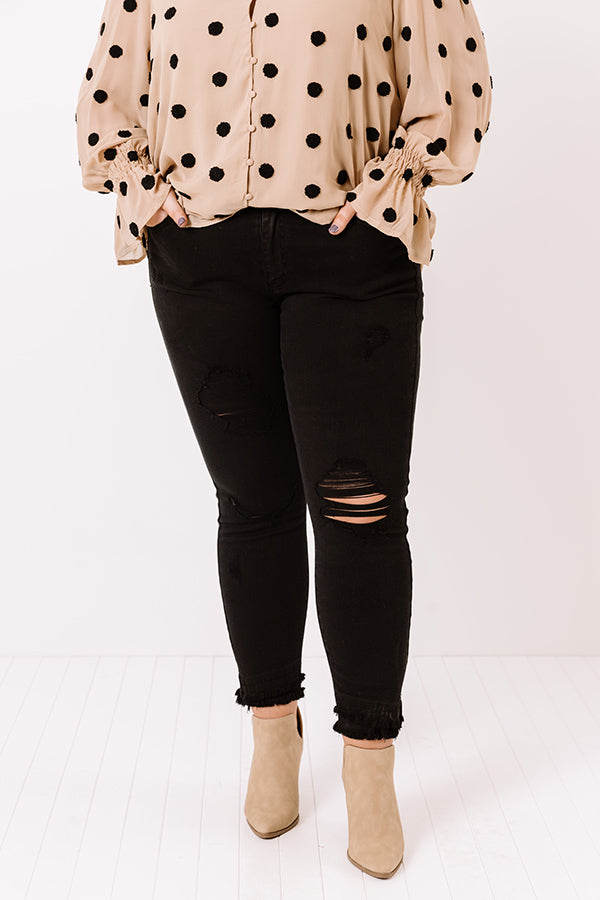 KanCan Malibu Distressed Midrise Skinny In Black Curves Image - 1