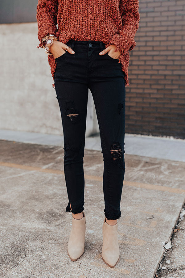 KanCan Malibu Distressed Midrise Skinny In Black Image - 1