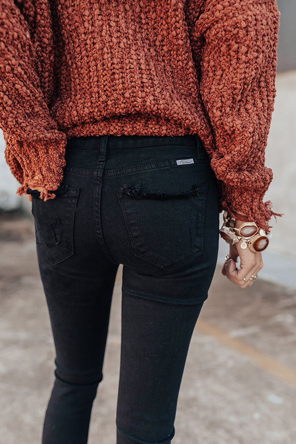 KanCan Malibu Distressed Midrise Skinny In Black Image - 5