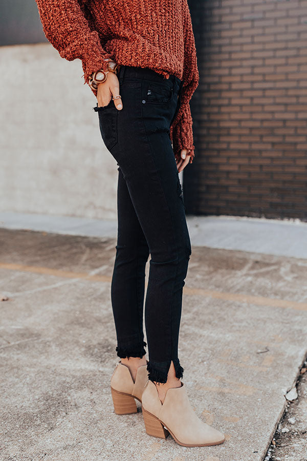 KanCan Malibu Distressed Midrise Skinny In Black Image - 3