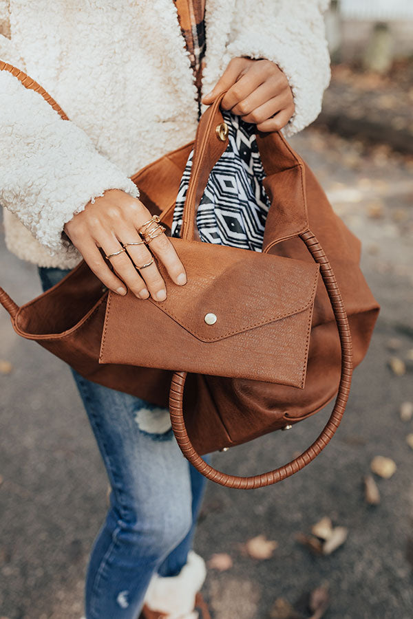 Distance To Denver Faux Leather Tote In Maple Image - 3