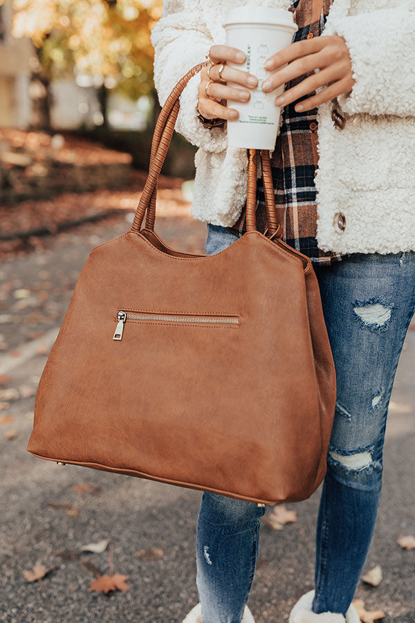 Distance To Denver Faux Leather Tote In Maple Image - 5