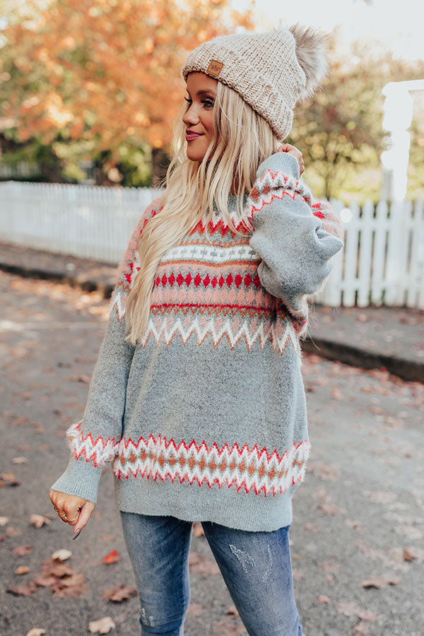 Vail Ski Trip Knit Sweater in Blue Image - 4