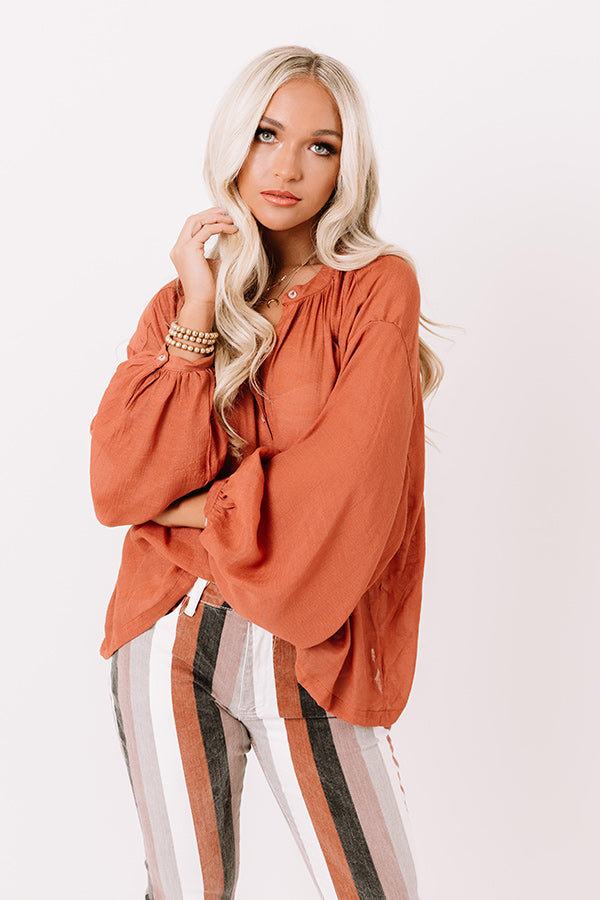 Mind Over Martinis Shift Top in Rust