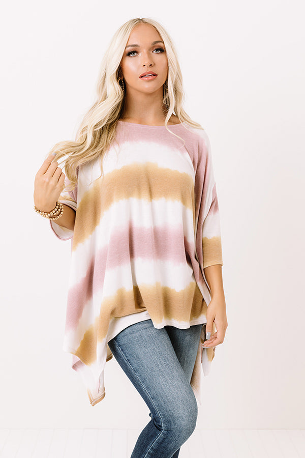 Gather Around Tie Dye Shift Top In Blush Image - 1