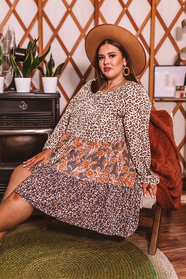 Swoon My Way Leopard Dress Curves Image - 2