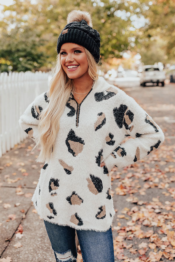 Let's Cuddle Leopard Sweater Image - 1
