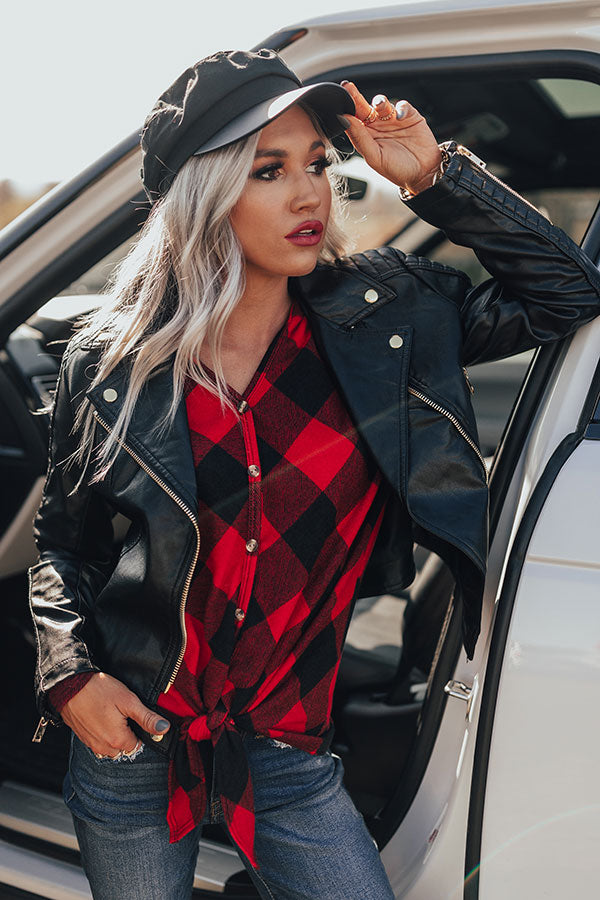 Martini Bar Faux Leather Jacket In Black - Main Image