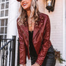 Martini Bar Faux Leather Jacket In Wine Image - 1