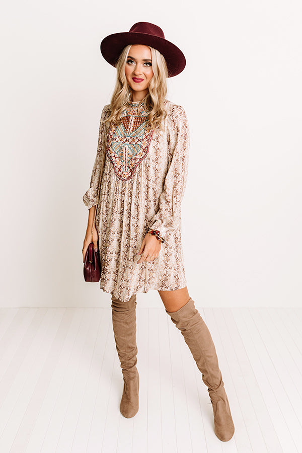 Heiress Vibes Embroidered Shift Dress Image - 1