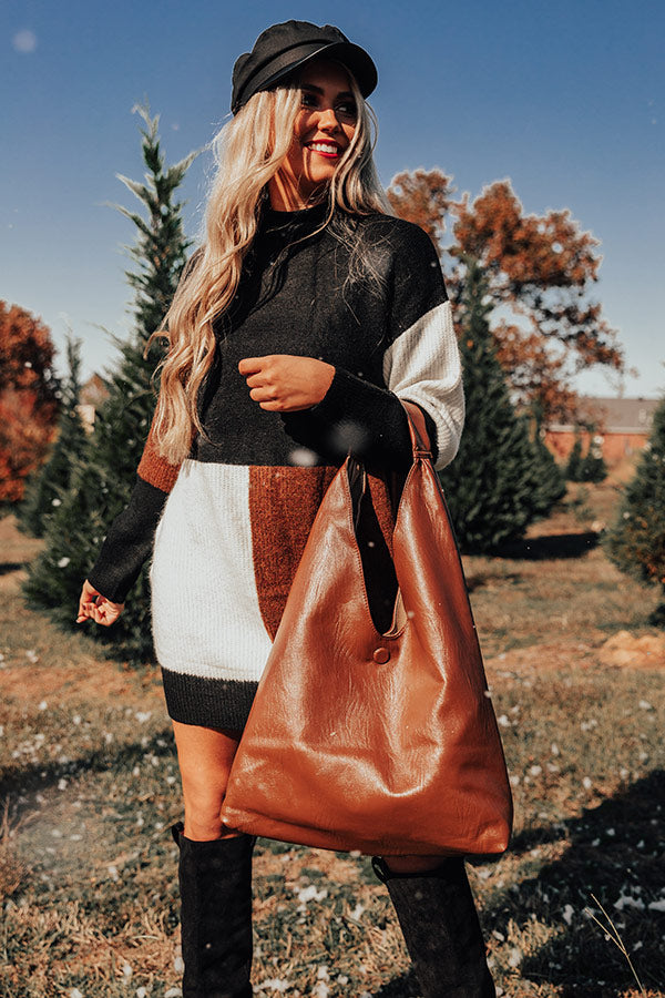 Hello, Harvard Colorblock Sweater Dress In Black Image - 1