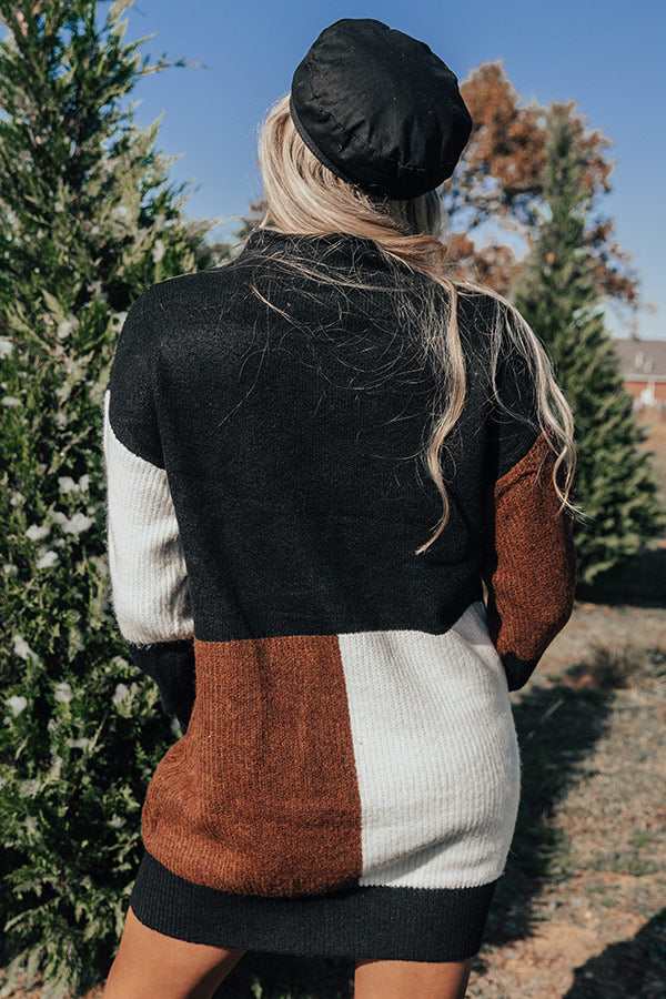 Hello, Harvard Colorblock Sweater Dress In Black Image - 1