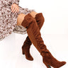 Canyons Over The Knee Faux Suede Boot in Chocolate Image - 1